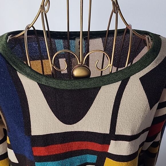 Vintage 80's 90's Abstract Lightweight Sweater Size M - Picture 3 of 5